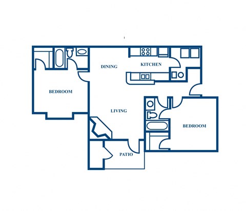 B2 2D Floorplan at Woodmere Trace in Duluth, GA